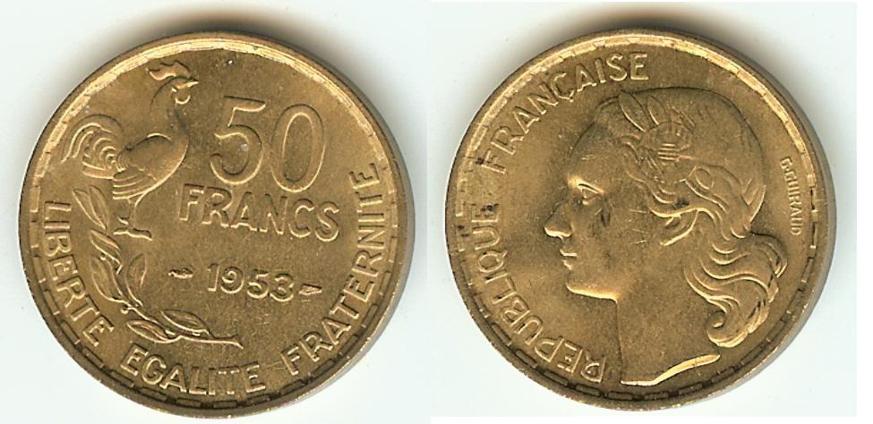 50 Francs Guiraud 1953 Unc